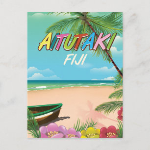 Aitutaki Flugreiseplakat Postkarte