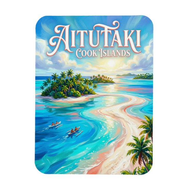 Aitutaki Lagune Cookinseln Magnet (Vertikal)