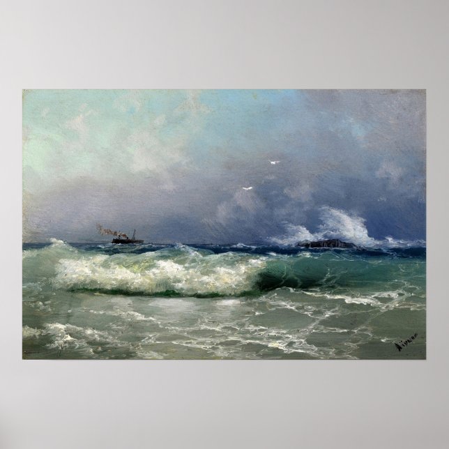 Aivazovsky - Biarritz 1889 Poster (Vorne)