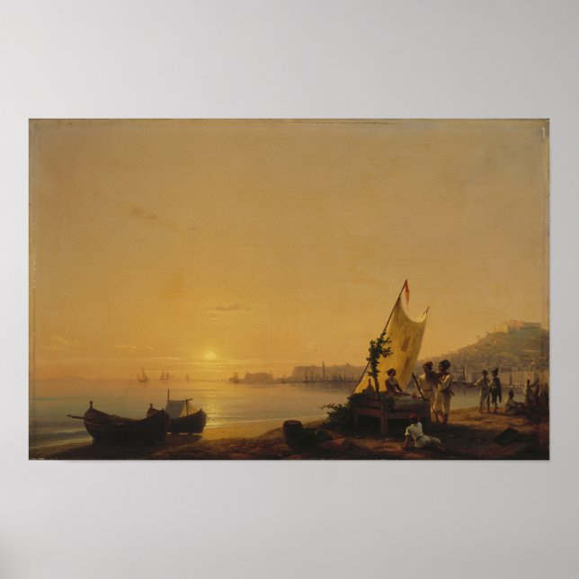 Aivazovsky - Der Golf von Neapel 1900 Poster (Vorne)