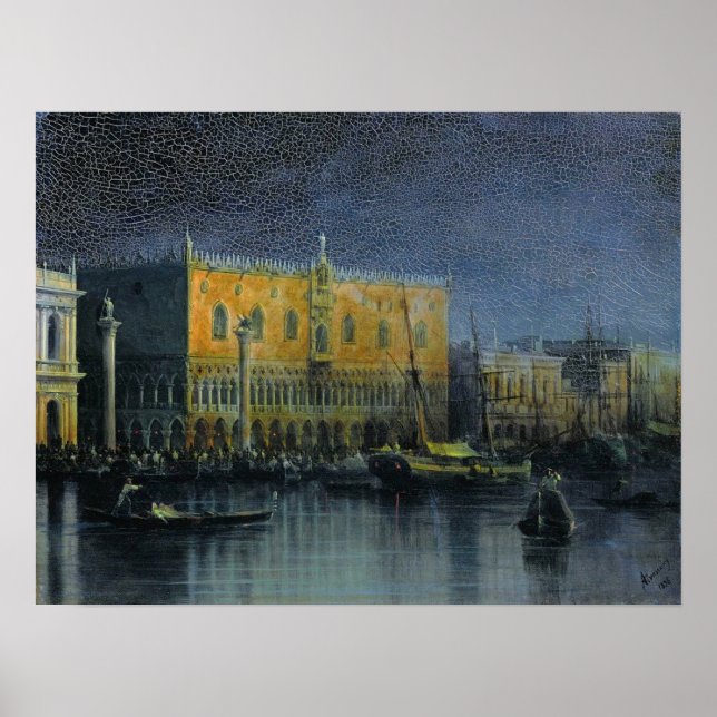 Aivazovsky - Der Palast regiert in Venedig durch M Poster (Vorne)