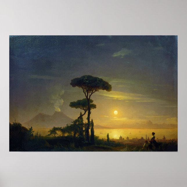 Aivazovsky - Golf von Neapel Poster (Vorne)