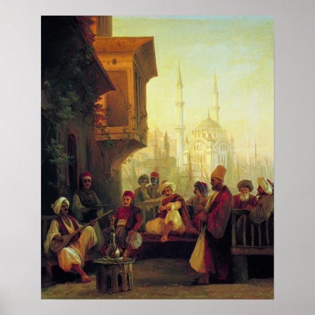 Aivazovsky - Kaffeehaus, Ortakoy Moschee, Consta.. Poster (Vorne)