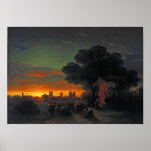 Aivazowski - Blick auf die Krim bei Sonnenuntergan Poster