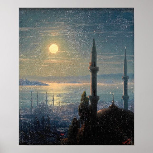 Aivazowsky - Sicht auf Konstantinopel 1876 Poster (Vorne)