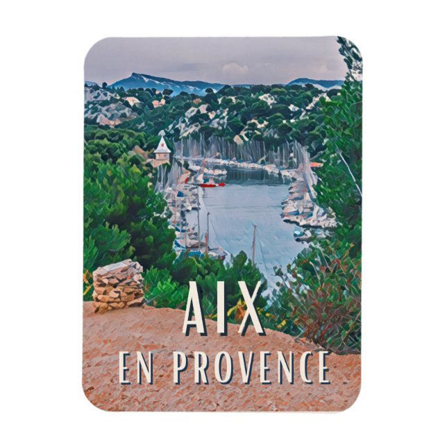 Aix-en-Provence Foto Vintage Magnet (Vertikal)