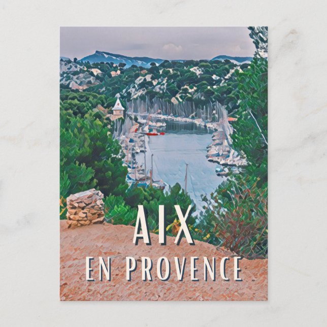 Aix-en-Provence Foto Vintage Postkarte (Vorderseite)