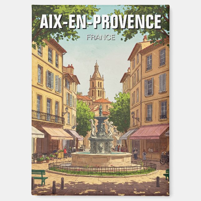 Aix-en-Provence France Travel Magnet (Vorderseite)