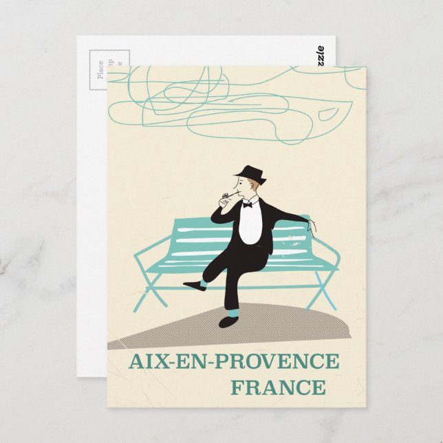Aix-en-Provence Frankreich Reiseplakat Postkarte (Vorne/Hinten)