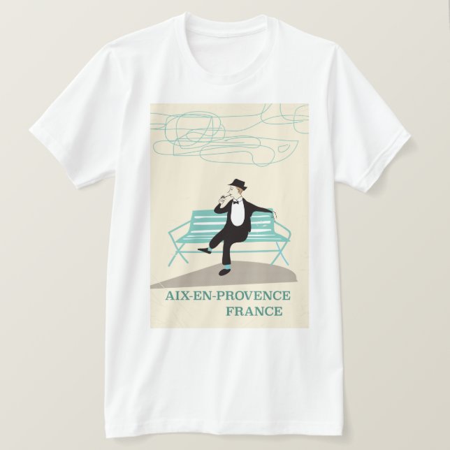 Aix-en-Provence Frankreich Reiseplakat T-Shirt (Design vorne)