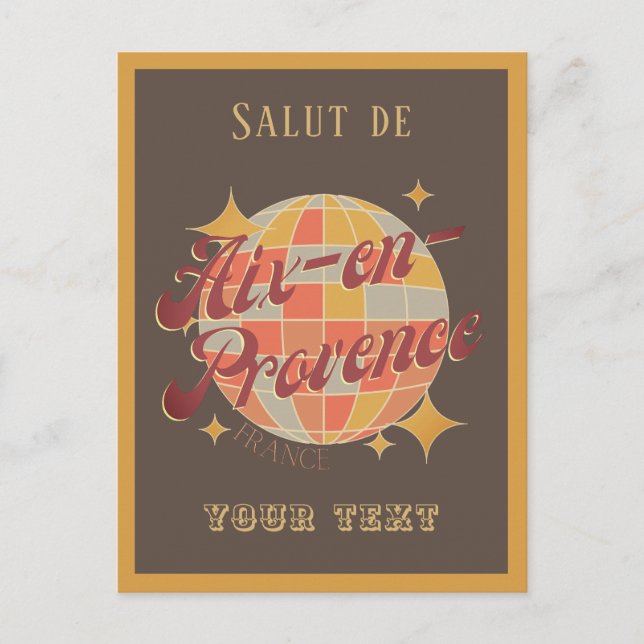 Aix en provence salut Retro Vintage Postkarte (Vorderseite)