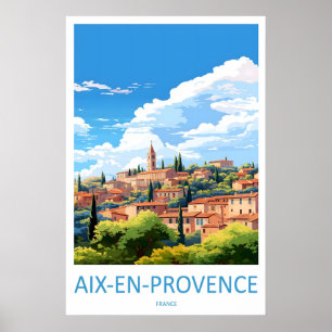 Aix En Provence Vintage Reiseposter Ski National Poster