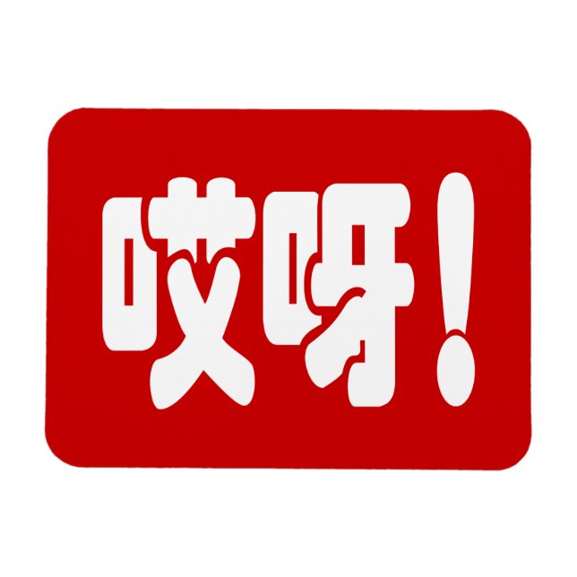 Aiya! 哎 呀! MACH! Chinesische Sprache Hanzi Magnet (Horizontal)