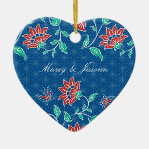 Aiyana Floral Batik Hochzeitszeremonie Keramik Ornament