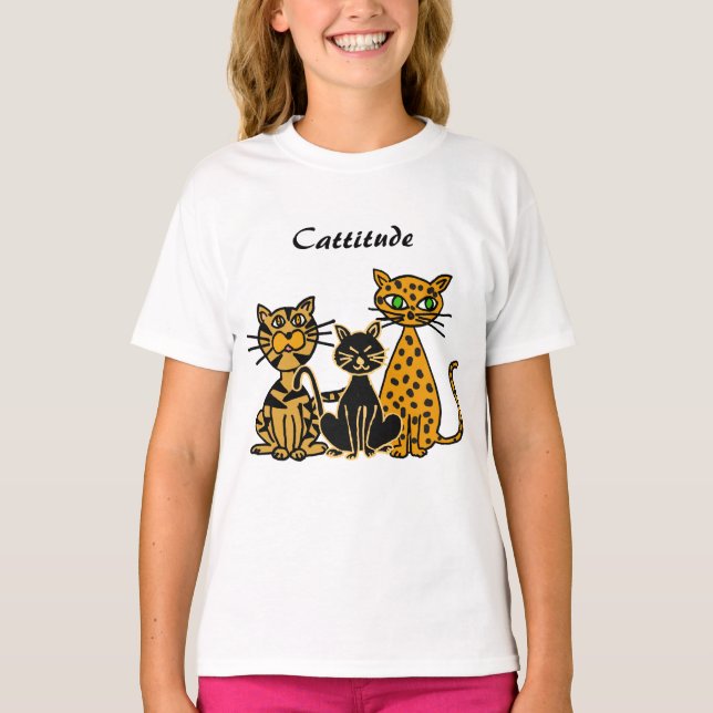 AJ - Funny Cattitude Cat Shirt (Vorderseite)
