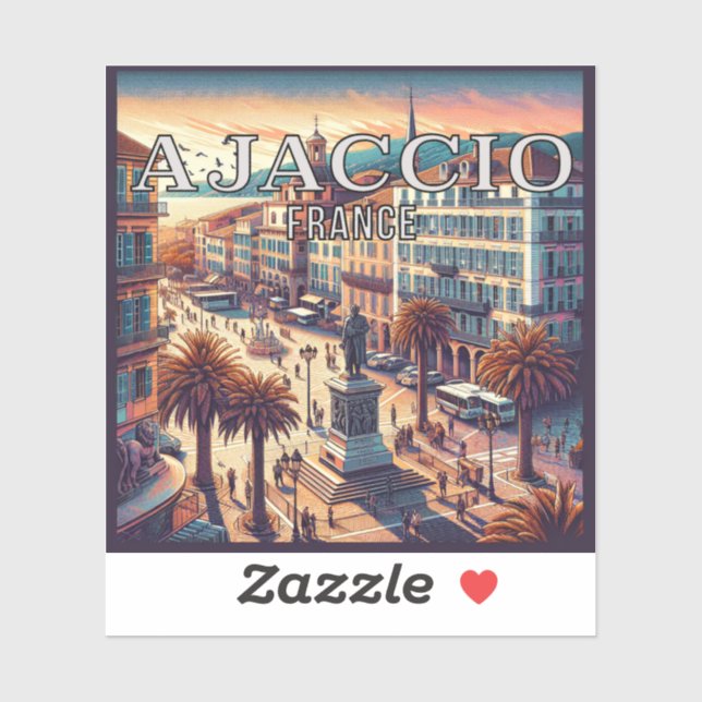 Ajaccio France 3 Inch Vinyl Sticker (Blatt)