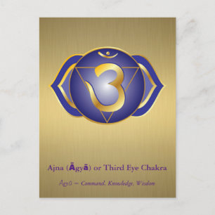 Ajna (Āgyā) oder Dritte Eye Chakra Postcard Postkarte