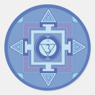Ajna Chakra Mandala (Third eye chakra) Runder Aufkleber