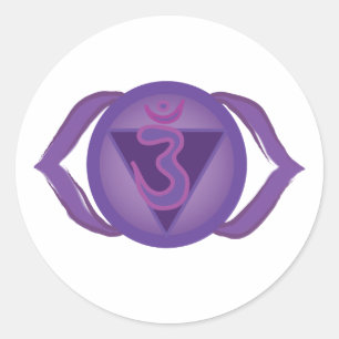 Ajna oder Third eye Chakra Classic Round Sticker