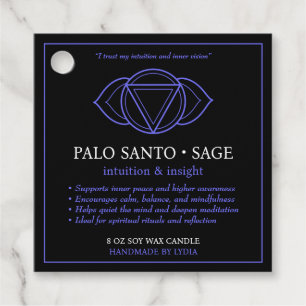 Ajna Third Eye Chakra Kerzenlabel Geschenkanhänger