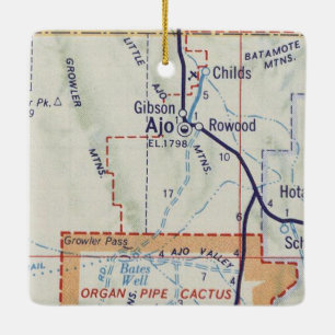 Ajo Arizona Vintage Karte Keramikornament