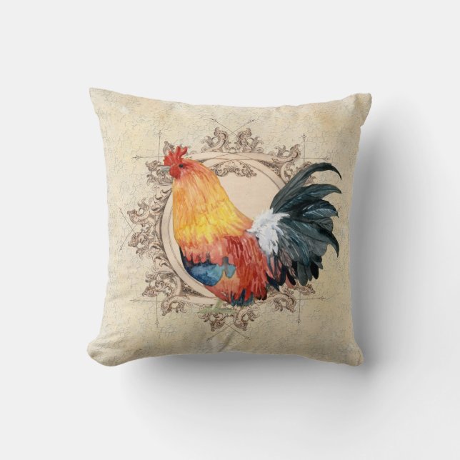 AJR-PAPER-Black-Vintage-Rooster-1b.jpg Kissen (Vorderseite)