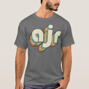 AJR Retro-Regenbogen-Typografie-Stil 70er T-Shirt