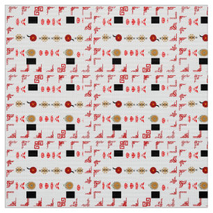 Ajrak Houses Fabric Stoff