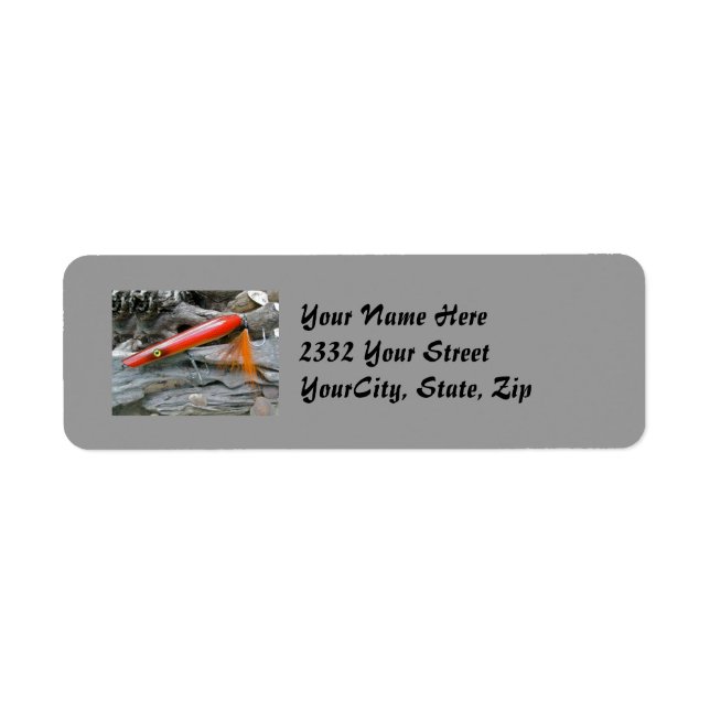 AJS Saltwater Lure Popper Firebird-Adressetikett (Vorne)