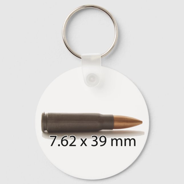 AK47 Ammo 7,62x39mm Runder Schlüsselanhänger (Vorderseite)
