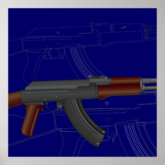 AK47 Bauplan Poster (Vorne)