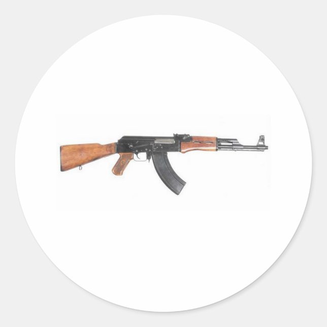 AK47-Sturmgewehr Runder Aufkleber (Vorderseite)