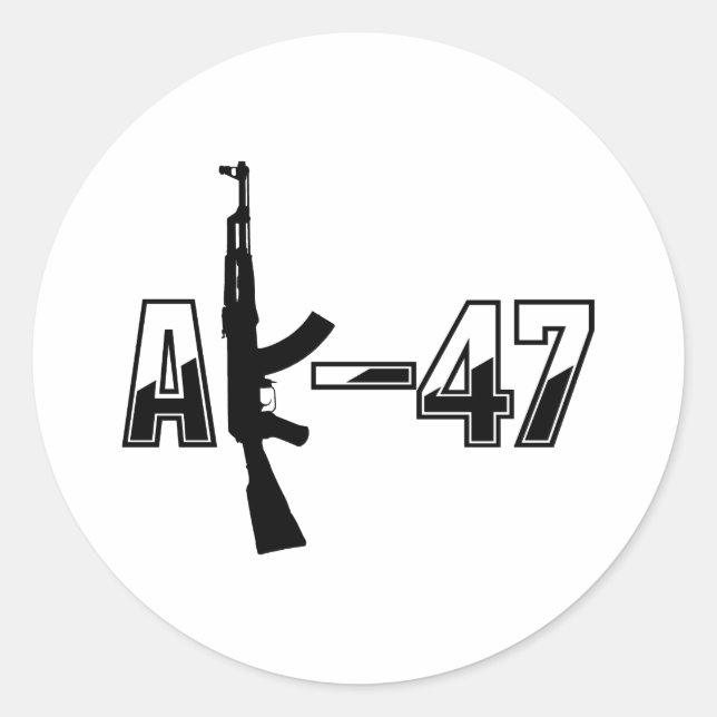 AK-47 AKM Sturmgewehr-Logo Runder Aufkleber (Vorderseite)