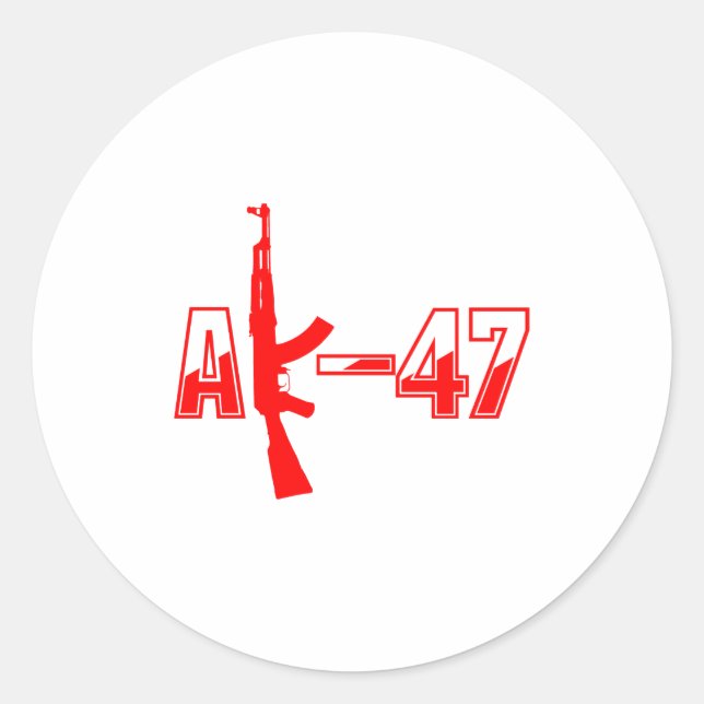 AK-47 AKM Sturmgewehre Logo Red.png Runder Aufkleber (Vorderseite)