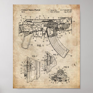 Ak-47 Bolt Locking Patent Poster
