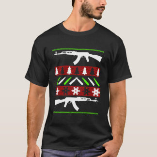 Ak 47 Rifle Ugly Weihnachten Sweater Funny Gun Lon T-Shirt