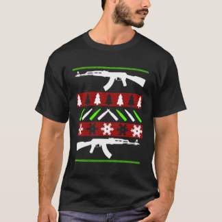 Ak 47 Rifle Ugly Weihnachten Sweater Funny Gun Lon T-Shirt