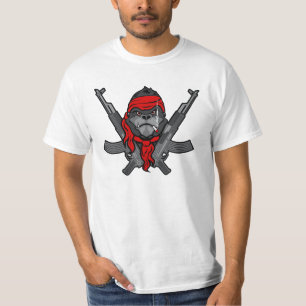 AK-47gorillarebell-Kämpfer-Cartoon T-Shirt