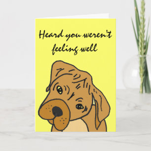 AK - Funny Cartoon Dog Get Well Card Karte
