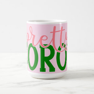 AKA Inspiried Pink und Green Hübsch Soror  Kaffeetasse