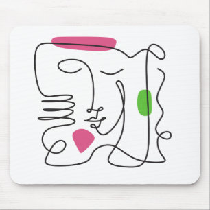 AKA Pink & Green Line Art Mousepad