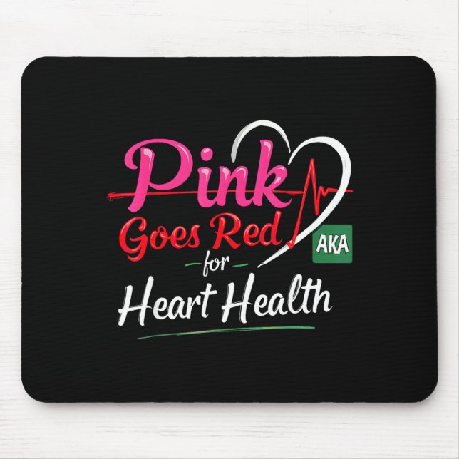 Aka Pink wird Rot Herzgesundheitsbewusstseins-Kost Mousepad (Vorne)