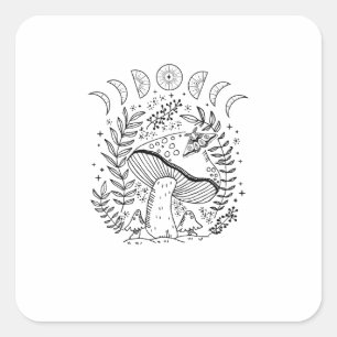 Akademie Goblincore Cottagecore Ästhetik Witchy M Quadratischer Aufkleber