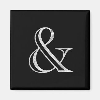 Akademie Graviert Ampersand Weiß Magnet