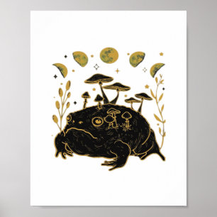 Akademie Mond Hexen Goblincore Ästhetik Frosch Cla Poster
