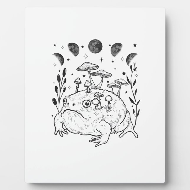 Akademie Mond Hexenhaft Goblincore Ästhetik Frosch Fotoplatte (Vorderseite)