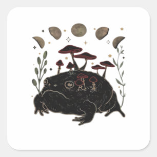 Akademie Mond Witchy Goblincore Ästhetik Frosch Cl Quadratischer Aufkleber