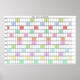 Akademischer Jahreswandplaner-Kalender 2026 - 2027 Poster