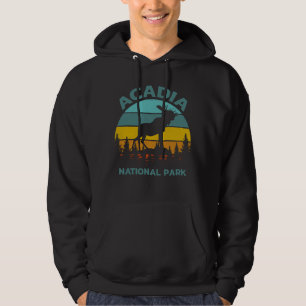 Akadia Vintage-Elch-Nationalpark Hoodie