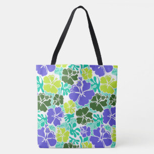 Akahai Hawaiian Hibiskus Tropical Floral Beach Bag